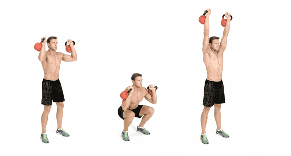 Dynamic Overhead Kettlebell Presses Engage All Large Muscles