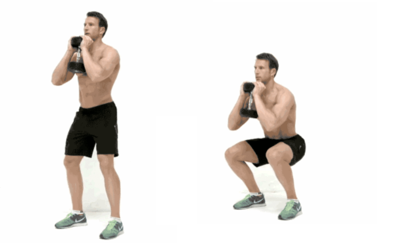 Squats with dumbbells will help to lose weight and train leg muscles